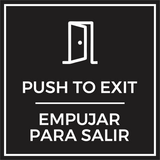 Signs ByLITA Square Push To Exit Wall or Door Sign | Spanish Bilingual Business And Office Signs