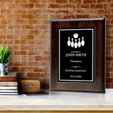 Bowling Customizable Wooden Award Plaque | Easel Mount Option | Achievement and Recognition Personalizable Plaques