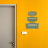 Fancy Plus Restroom (Left Arrow) Wall or Door Sign | Business and Workplace Bathroom Signage