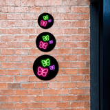 Circle Plus Butterfly Neon Graphic Style Wall or Door Sign | Live Streamer Gaming Themed Decoration