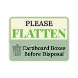 Classic Framed Plus Please Flatten Cardboard Boxes Before Disposal Door or Wall Sign | Waste Disposal Etiquette