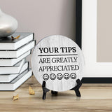 Signs ByLITA Your Tips Are Greatly Appreciated (Smiley vector) Circle Table Sign [5 x 5"]