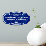 Victorian Plus Dockside Delights Seafood & Sunsets Wall or Door Sign | Marina or Harbor Signage