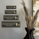 Standard Plus Please Do Not Flush Feminine Products. Thank you Wall or Door Sign | Restroom Etiquette Signage
