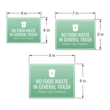 Classic Framed Plus No Food Waste in General Trash – Please Use Compost Door or Wall Sign | General Waste & Disposal