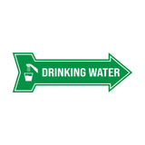 Arrow Shape Drinking Water 12x4" Wall or Door Sign | Public Signage