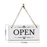 Open 5" x 10" Hanging Wall or Door Sign | Rustic Twine | Stylish Business or Office Signage