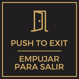 Signs ByLITA Square Push To Exit Wall or Door Sign | Spanish Bilingual Business And Office Signs