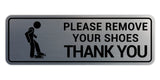 Standard Please Remove Your Shoes Thank You (Stick Man) Wall or Door Sign