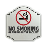 Heritage Plus No Smoking or Vaping in The Facility Wall or Door Sign | Business Hygiene and Safety Sign | Stylish Design