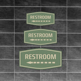 Fancy Plus Restroom (Left Arrow) Wall or Door Sign | Business and Workplace Bathroom Signage