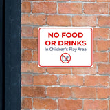 Classic Framed Plus No Food or Drinks In Children’s Play Area Door or Wall Sign | Child Safety Business Signs