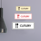 Signs ByLITA Standard Cutlery Door or Wall Sign Easy Installation | Durable Construction | Kitchen Essentials | Hygiene | AirBnB Signs