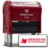 Vivid Stamp God bless you for your compassion! Self-Inking Rubber Stamps