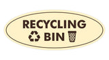 Signs ByLITA Oval Recycling bin Sign - Laser-Engraved Lettering | Durable ABS Plastic | Vibrant Colors | Powerful Foam Tape