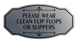 Signs ByLITA Victorian Please Wear Clean Flip Flops Or Slippers Wall or Door Sign