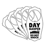 Day Sleeper Do Not Knock Door Hanger | House or Business Door Sign