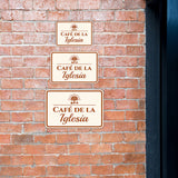 Classic Framed Plus Café de la Iglesia — Church Cafe Door or Wall Sign | Spanish - Church Room & Area Signs