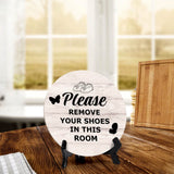 Sign ByLITA Round Please Remove your Shoes In This Room Table Sign (5x5")