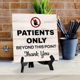 Quiet Zones & Visitor Instructions Table Signs 5"x 5" Square Table Sign With Acrylic Easel