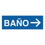 Signs ByLITA Basic Baño Right Arrow Directional Wall or Door Sign