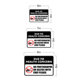 Classic Framed Plus Due to Health Concern, No Photographs Or Selfies With Chef Please Wall or Door Sign | Novelty Funny Warning Signs