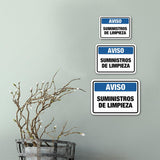 Classic Framed Plus Aviso Suministros De Limpieza Door or Wall Sign | Spanish Business Signage