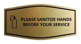 Signs ByLITA Fancy Please Sanitize Hands Before Your Service Easy Installation | Durable Construction | Barbers | Grooming and Styling | Hair Wall or Door Sign