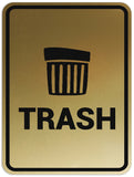 Signs ByLITA Portrait Round Trash Sign - Laser-Engraved Lettering | Durable ABS Plastic | Vibrant Colors | Powerful Foam Tape
