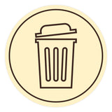 Signs ByLITA Circle Trash Can Graphic Door or Wall Sign | Easy Installation | Durable Construction | Promote Health And Safety | Caution Warning Sign for Home, Business and Office Spaces