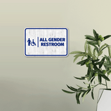 Classic Framed Plus All Gender Restroom Wall or Door Sign Easy Installation | Business & Public Bathroom Signs