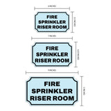 Notched Standard Fire Sprinkler Riser Room Wall or Door Sign | Facilities and Rooms Sign