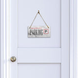 Reserved Parking 5" x 10" Hanging Wall or Door Sign | Rustic Twine | Signs for Home and Business