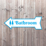 Arrow Shape Bathroom 12x4" Wall or Door Sign | Restrooms Signage