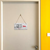Guest Room 5x10 Hanging Plus Wall or Door Sign | Rustic Twine | Range of Vibrant Decor Styles | Room Signs For Home and Business