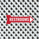 Arrow Shape Restrooms 12x4" Wall or Door Sign | Bathroom Signage