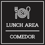 Signs ByLITA Square Lunch Area Door or Wall Sign | Spanish Bilingual Business And Office Signs