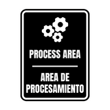 Signs ByLITA Portrait Round Process Area Door or Wall Sign | Spanish Bilingual Warehouse and Factory Signs