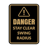 Signs ByLITA Portrait Round Danger Stay Clear Swing Radius Door or Wall Sign Easy Installation | Health And Safety | Building And Danger Signs