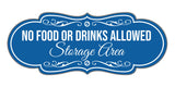 Signs ByLITA Designer No Food or Drinks Allowed in Storage Area Wall or Door Sign