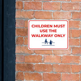 Classic Framed Plus Children Must Use the Walkway Only Door or Wall Sign | Child Safety Business Signs