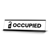Occupied, Black Frame Desk Sign (2x8”)
