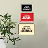 Signs ByLITA Classic Framed Private Residence Wall or Door Sign