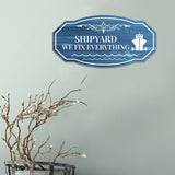 Victorian Plus S.O.S. Shipyard We Fix Everything Wall or Door Sign | Marina Harbor Signage