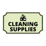 Notched Standard Cleaning Supplies Wall or Door Sign | Facilities and Rooms Sign