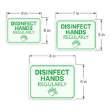Classic Framed Plus Disinfect Hands Regularly Door or Wall Sign | Hygiene and Safety Signage