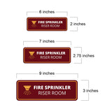 Standard Plus Fire Sprinkler Riser Room Door or Wall Sign | Business and Workplace Safety Signage
