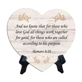 Reflective Religious Quote Signs Heart Table Sign with Acrylic Stand (6x5")