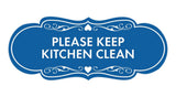 Signs ByLITA Designer Please Keep Kitchen Clean Wall or Door Sign