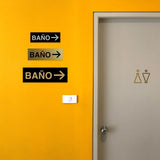Signs ByLITA Basic Baño Right Arrow Directional Wall or Door Sign